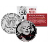 Marilyn Monroe " Portrait with Signature" JFK Kennedy Half Dollar US Colorized Coin - Officially Licensed