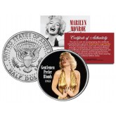Marilyn Monroe " GENTLEMEN PREFER BLONDES " Movie JFK Kennedy Half Dollar US Colorized Coin - Officially Licensed