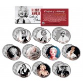 MARILYN MONROE - MOVIES - Colorized JFK Kennedy Half Dollar U.S. 10-Coin Set - Officially Licensed