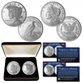 Commemorating the 100th Anniversary of the final MORGAN DOLLAR & the first PEACE DOLLAR Silver-Nickel Proof 1-Ounce Coins 39mm 2-Coin Set (1921-2021) with Display Box