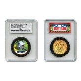 DALLAS COWBOYS #1 DAD Licensed NFL 24KT Gold Clad JFK Half Dollar Coin in Special *Best Dad* Sealed Graded Holder 
