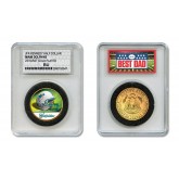 MIAMI DOLPHINS #1 DAD Licensed NFL 24KT Gold Clad JFK Half Dollar Coin in Special *Best Dad* Sealed Graded Holder 