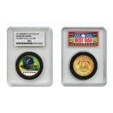 HOUSTON TEXANS #1 DAD Licensed NFL 24KT Gold Clad JFK Half Dollar Coin in Special *Best Dad* Sealed Graded Holder 