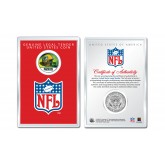 GREEN BAY PACKERS JETS NFL Helmet Kennedy JFK Half Dollar U.S. Coin w/ 4x6 Lens Display