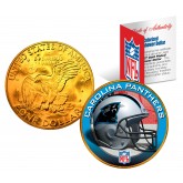 CAROLINA PANTHERS NFL 24K Gold Plated IKE Dollar US Colorized Coin - Officially Licensed