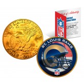 ST. LOUIS RAMS NFL 24K Gold Plated IKE Dollar US Colorized Coin - Officially Licensed