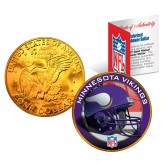 MINNESOTA VIKINGS NFL 24K Gold Plated IKE Dollar US Colorized Coin - Officially Licensed