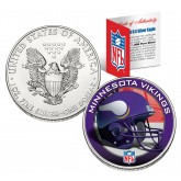 MINNESOTA VIKINGS 1 Oz American Silver Eagle $1 US Coin Colorized - NFL LICENSED