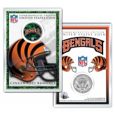 CINCINNATI BENGALS Field NFL Colorized JFK Kennedy Half Dollar U.S. Coin w/4x6 Display