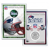 NEW ENGLAND PATRIOTS Field NFL Colorized JFK Kennedy Half Dollar U.S. Coin w/4x6 Display