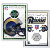 ST. LOUIS RAMS Field NFL Colorized JFK Kennedy Half Dollar U.S. Coin w/4x6 Display