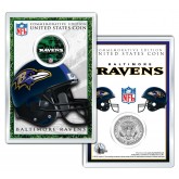 BALTIMORE RAVENS Field NFL Colorized JFK Kennedy Half Dollar U.S. Coin w/4x6 Display