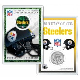 PITTSBURGH STEELERS Field NFL Colorized JFK Kennedy Half Dollar U.S. Coin w/4x6 Display