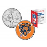 CHICAGO BEARS - Retro Logo - Illinois Quarter US Colorized Coin Football NFL - Officially Licensed