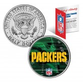 GREEN BAY PACKERS Field JFK Kennedy Half Dollar US Colorized Coin - NFL Licensed
