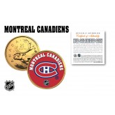 MONTREAL CANADIENS NHL Hockey 24K Gold Plated Canadian Quarter Colorized Coin - Officially Licensed