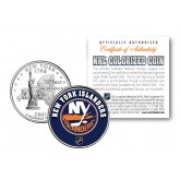 NEW YORK ISLANDERS NHL Hockey New York Statehood Quarter U.S. Colorized Coin - Officially Licensed