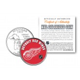 DETROIT RED WINGS NHL Hockey Michigan Statehood Quarter U.S. Colorized Coin - Officially Licensed