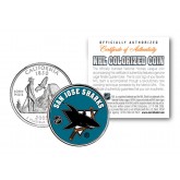 SAN JOSE SHARKS NHL Hockey California Statehood Quarter U.S. Colorized Coin - Officially Licensed