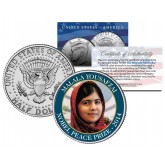 MALALA YOUSAFZAI - 2014 NOBEL PEACE PRIZE - Colorized JFK Kennedy Half Dollar U.S. Coin