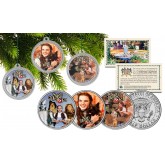 WIZARD OF OZ CHRISTMAS Colorized JFK Half Dollar U.S. 3-Coin Set Tree Ornaments
