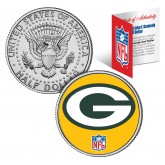 GREEN BAY PACKERS NFL JFK Kennedy Half Dollar US Colorized Coin - Officially Licensed