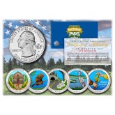 2015 America The Beautiful COLORIZED Quarters U.S. Parks 5-Coin Set with Capsules