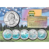 2019 America The Beautiful HOLOGRAM Quarters U.S. Parks 5-Coin Set with Capsules