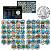 COMPLETE SET of ALL 56 America the Beautiful Parks and National Sites U.S. Quarters Coin Set (2010 thru 2021) * COLORIZED *