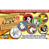 POPEYE & FRIENDS US Statehood Quarter Colorized 6-Coin Set - Officially Licensed