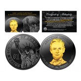 Black RUTHENIUM 2010 Abraham Lincoln Presidential $1 Dollar U.S. Coin with 24K Gold Clad Lincoln Portrait 
