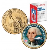 PHILADELPHIA EAGLES NFL Presidential $1 Dollar US Colorized Coin - Officially Licensed