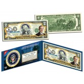 CALVIN COOLIDGE * 30th U.S. President * Colorized Presidential $2 Bill U.S. Genuine Legal Tender