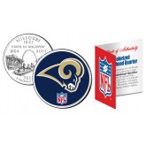 ST. LOUIS RAMS NFL Missouri US Statehood Quarter Colorized Coin  - Officially Licensed
