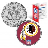 WASHINGTON REDSKINS NFL JFK Kennedy Half Dollar US Colorized Coin - Officially Licensed