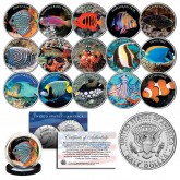 SALTWATER FISH Aquarium Tank JFK Kennedy Half Dollars U.S. Complete 15-Coin Set