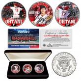 SHOHEI OHTANI Shotime California Angels Baseball Officially Licensed MLB Player JFK Half Dollar U.S. 3-Coin Set with Premium Display Box