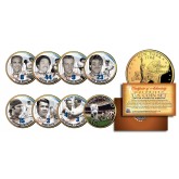 YANKEES LEGENDS 24K Gold Plated NY State Quarters US 7-Coin Set + Bonus Babe Ruth