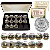 TRIPLE CROWN WINNERS Thoroughbred Horse Racing JFK Half Dollar U.S. 13-Coin Set with Deluxe Display Box
