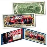 DONALD TRUMP PRESIDENT 2024 Official Genuine Legal Tender U.S. $2 Bill with Display and Certificate of Authenticty