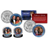 DONALD & MELANIA TRUMP 45th President & First Lady Official U.S JFK Kennedy Half Dollar 2-Coin Set