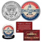 DONALD TRUMP * OKAY AMERICA I'M WITH YOU * Vintage Political Pin Style Official JFK Kennedy Half Dollar U.S. Coin