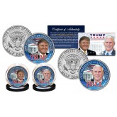 DONALD TRUMP & MIKE PENCE 45th President & VP Official U.S JFK Kennedy Half Dollar 2-Coin Set - TRUMP/PENCE