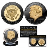 DONALD TRUMP Save America 2024 PROOF BLACK RUTHENIUM & 24K GOLD Large Full 1 OZ 39mm Tribute Coin 