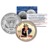 Uncle Sam " I Want You " - 200th Anniversary - JFK Kennedy Half Dollar US Colorized Coin
