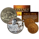 BABE RUTH 1948 Franklin Half Dollar & 1895 Indian Head Penny 2-Coin Set LIFETIME 1895-1948 - Officially Licensed