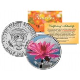 WATER LILY FLOWER JFK Kennedy Half Dollar U.S. Colorized Coin