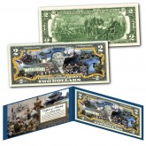 WORLD WAR II Multi-Iconic Historical Images WWII Genuine Legal Tender U.S. $2 Bill