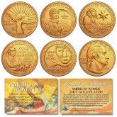 2022 24K GOLD American Women Quarters US Mint 5-Coin Full Set in Capsules