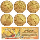 2023 24K GOLD American Women Quarters US Mint 5-Coin Full Set in Capsules